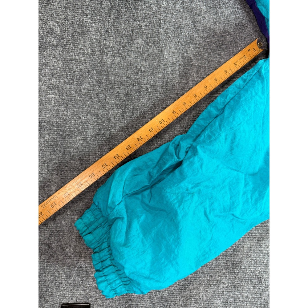 Vintage Nutmeg Charlotte Hornets 1/2 Zip Jacket Mens Large Teal Purple 90s NBA - Picture 12 of 16